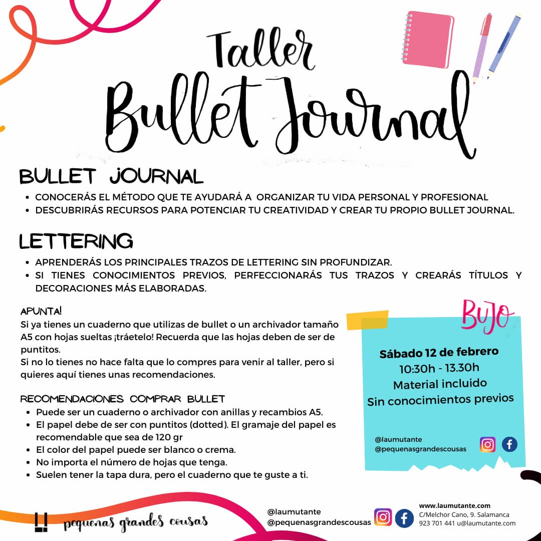 Taller Bullet Journal Salamanca